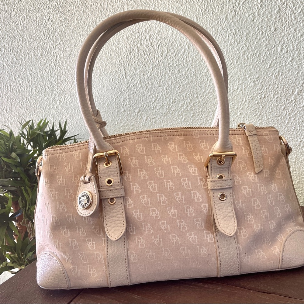 Dooney & Bourke Logo Pink Canvas Bag Purse